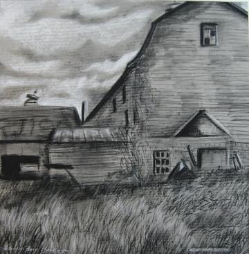 painting of barn